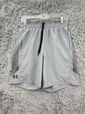 Under Armour Training Shorts Mens Medium Grey Athletic Pockets Drawstring Loose